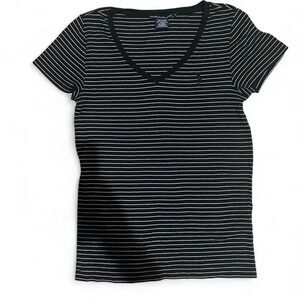 Ralph Lauren Sport Black and white striped short sleeve‎ polo shirt #preppy